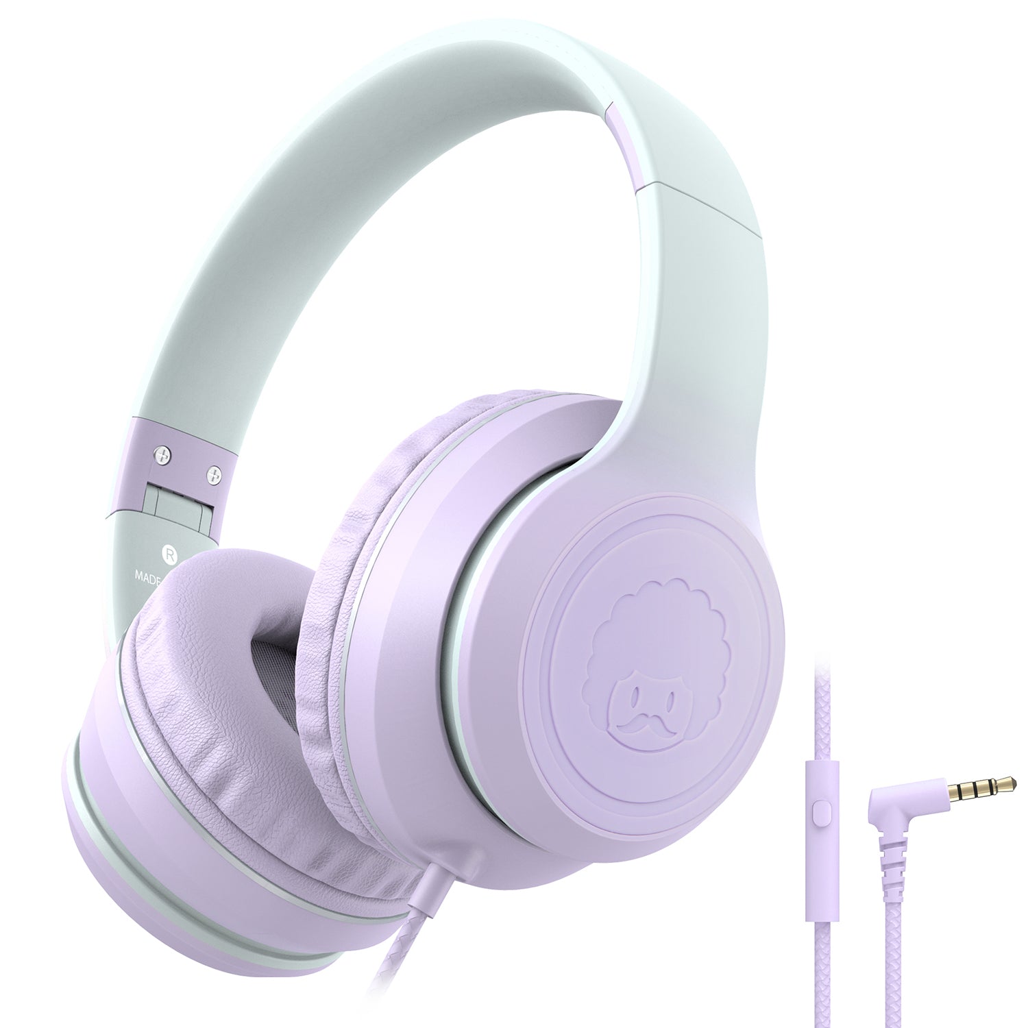 Rockpapa L22 Folding Wired Kids Headphones with Microphone for School Travel Laptop Tablet