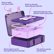 rockpapa 5 Compartment Bento Lunch Box for Kids with Uensils & Insulated Water Bottle & Lunch Bag with Strap, BPA-Free Lunch box Containers Set for School Boys Girls Ages 3+