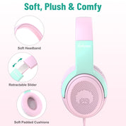 Rockpapa Share 1 Wired Headphones with Microphone & Share Port & Volume Limiting for Kids Adults