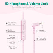 Rockpapa Share 1 Wired Headphones with Microphone & Share Port & Volume Limiting for Kids Adults