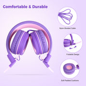 Yomuse C89 Foldable Kids Headphones Wired without Microphone for School