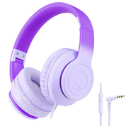 rockpapa L22 Wired Headphones for Kids Girls Boys Women with Microphone, Foldable 3.5mm Corded Headphones for School Chromebooks Tablet Laptop Airplane