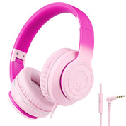 rockpapa L22 Wired Headphones for Kids Girls Boys Women with Microphone, Foldable 3.5mm Corded Headphones for School Chromebooks Tablet Laptop Airplane