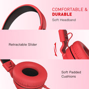 Rockpapa 950 Foldable Wired Headphones with Microphone for Kids for School Travel