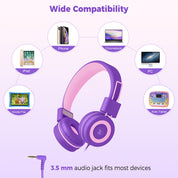 Yomuse C89 Foldable Kids Headphones Wired without Microphone for School