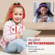 Rockpapa 950 Foldable Wired Headphones with Microphone for Kids for School Travel
