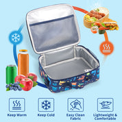 rockpapa Kids Lunch Bag for Kids with Strap, Waterproof, Stain & Oil-Resistant, Insulated LunchBag, Reusable Lunch Tote Bag Holds Lunch Box, Water Bottle & Snacks for School