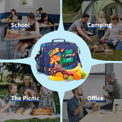 rockpapa Kids Lunch Bag for Kids with Strap, Waterproof, Stain & Oil-Resistant, Insulated LunchBag, Reusable Lunch Tote Bag Holds Lunch Box, Water Bottle & Snacks for School