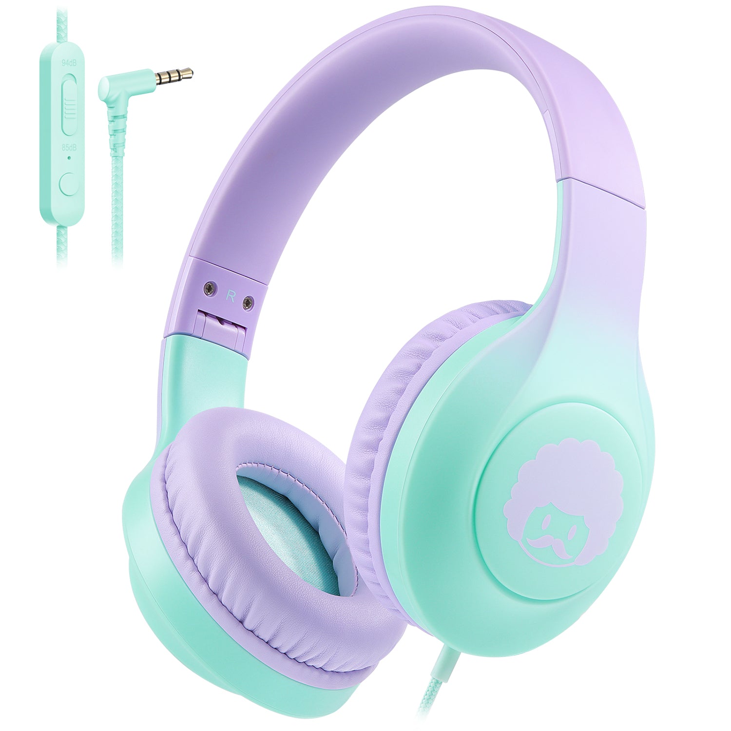 94dB Volume Limiter Head Phones for Girls Boys, Foldable Headphone for School Tablet Laptop