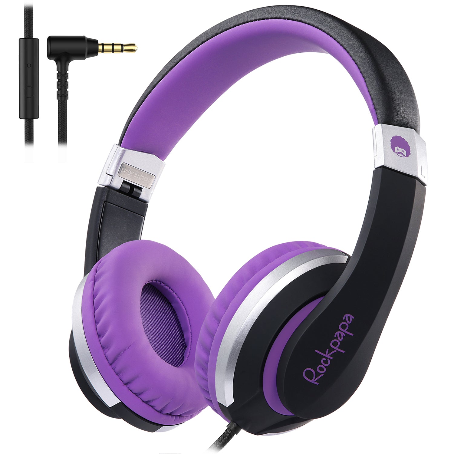 Rockpapa I20 Foldable Kids Headphones Wired with Microphone for