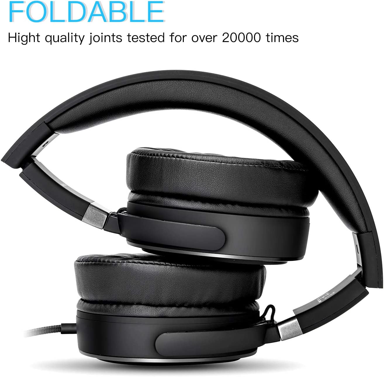 Rockpapa Circle One Folding Headphones Wired with Mic & Soft Earpad