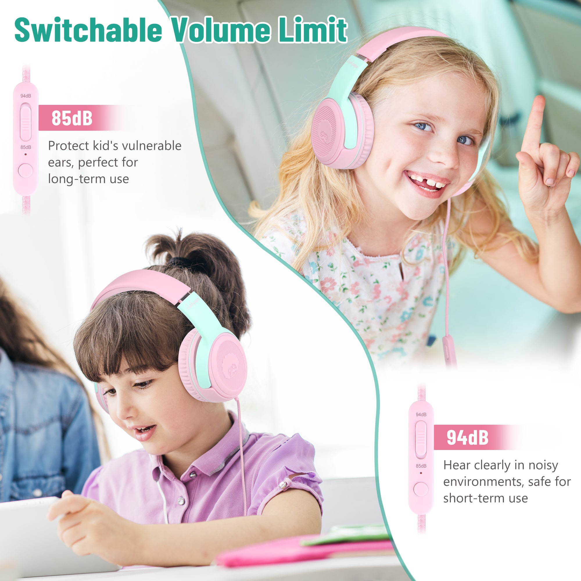 rockpapa E9 - Auriculares Bluetooth para niños y niñas adultos, estéreo  plegables con cable/inalámbrico con micrófono para escuela, viajes,  tableta
