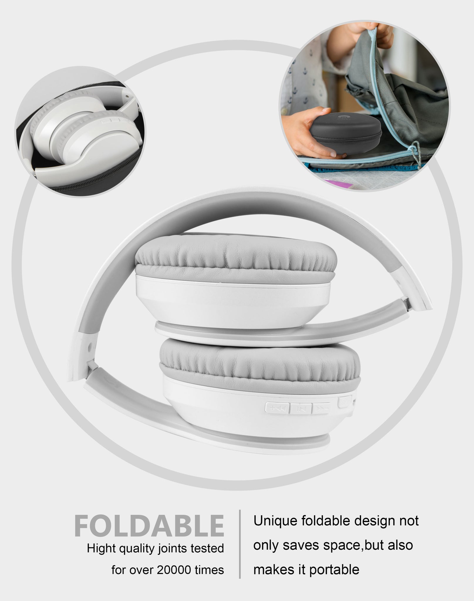 Rockpapa E7 Foldable Bluetooth Headphones Wireless
